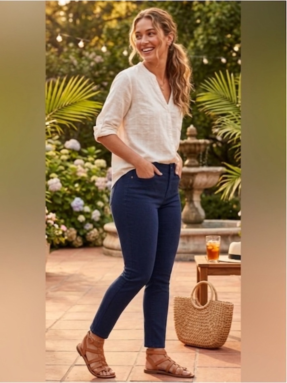 NWT Michael Kors Women's Indigo Stretch skinny jeans size 14